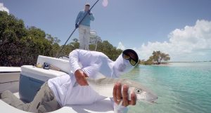 Joel Jefferson & guide Big Charlie with a West Side Andros Bonefish [photo: Davin Ebanks/Fish Bones Fly Fishing Cayman]